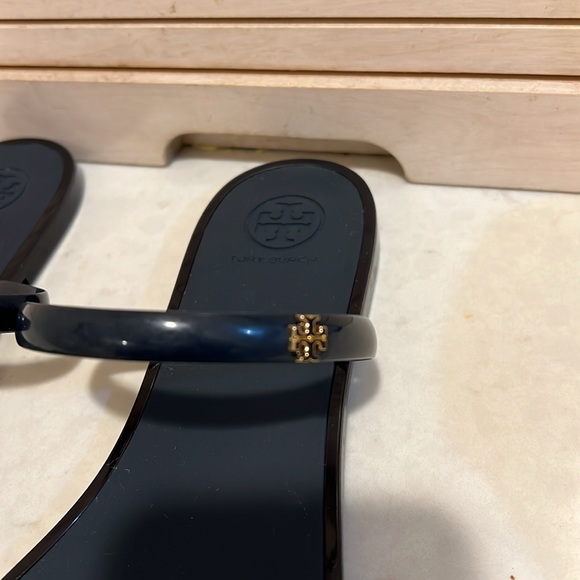Tory Burch Women’s Navy Slip On Two Strap Jelly Slide Size 11 - Picture 2 of 9